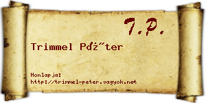 Trimmel Péter névjegykártya
